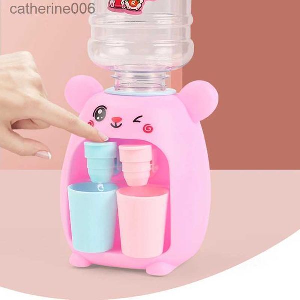 Cocinas Juego de comida Dispensador de agua dual Juguete con mini lindo Rosa azul Jugo Leche Beber Simulación Cocina Juguetes para niños niña niño regalos L231026