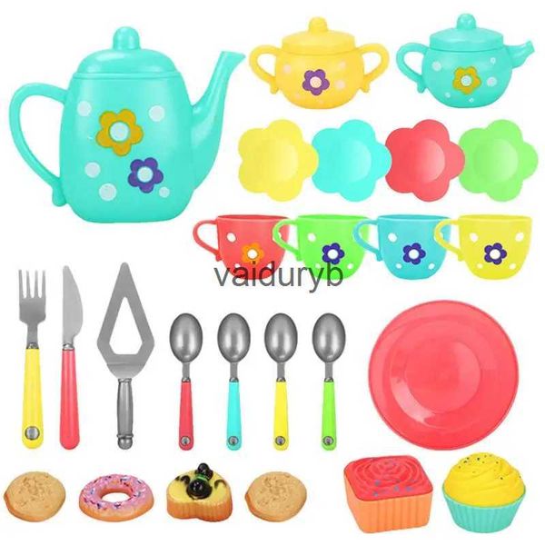 Cuisines Jouer à la nourriture Fille Jouet Gâteau DIY 25 pcs Miniature Nourriture Simulation Semblant Jouer Cuisine Ensemble Thé Enfant Couper Jeu Éducation Enfants Jouets Pour Anniversairevaiduryb