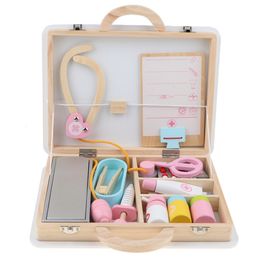 Keukens spelen voedselimitatiespellen Baby Child Wooden Tools Doctor Nurse Rol Accessoire 221202