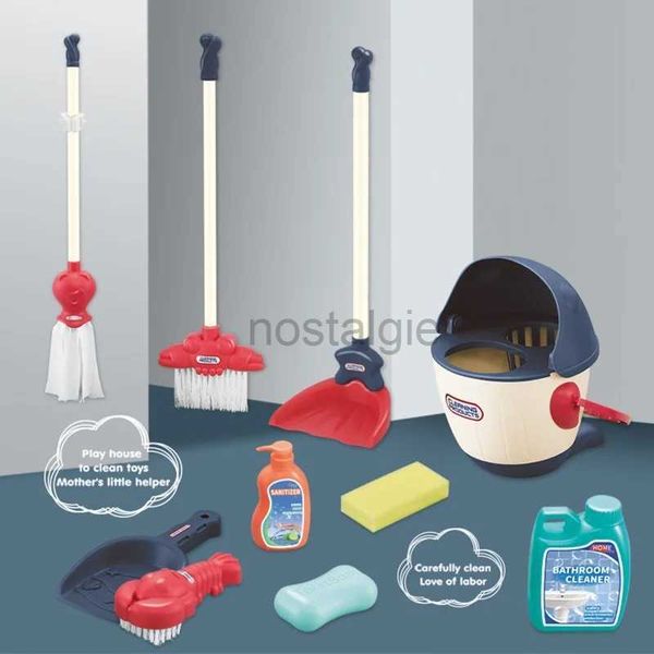 Cuisines jouent à la nourriture pour enfants Nettoyage ensemble jouets en bas âge en tout-petit baby mop doussipan playset semblant jouer kit de nettoyage de la maison