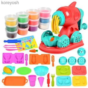 Keukens Play Food Kids Kleur Klei Noodle Machine Ijs DIY Simulatie Speelhuis Speelgoed Set Plasticine Mold Tool Productie speelgoedL231104