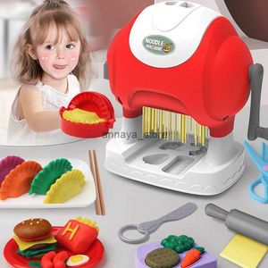 Keukens Speelvoedsel Kinderen DIY Kleur Klei Noodle Machine Plasticine Gereedschap Set voor kinderen Noodle Maker Simulatie Keuken Fantasiespel Speelgoed Jongen Meisje GeschenkenL231212L23116