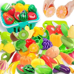 Keukens Speelvoedsel Kinderkeuken Snijspellen Plastic speelgoed Doe alsof Groenten- en fruitaccessoires met winkelmanden Geschenken 230830