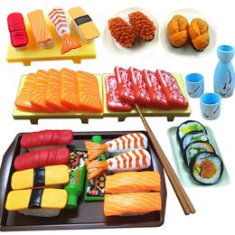 Keukens Speelvoedsel Kinderkeuken Simulatie Barbecue Japans Doe alsof Sushi Tonijn Garnalen Wasabi Sashimi Speelgoedset Meisje Jongen Kookspeelgoed Model 231213