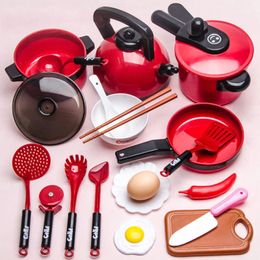 Kitchens Play Food Kids Kitchen Toy Accessories Toddler Feating Cooking Playset con Playots Pans Utensils Juguetes de cocina Juguete Food For Children 231216