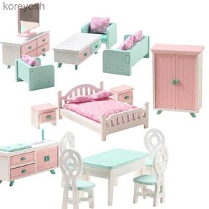 Keukens Speelvoedsel Kinderen Miniatuur Poppenhuizen Meubels Speelhuis Speelgoed Houten Slaapkamer Woonkamer Eetkamer Accessoires Puzzels Houten Speelgoed Voor MeisjesL231104