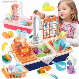 Küchen Spielen Lebensmittel Kinder Pretend Play Kitchen Sink Spielzeug Mit Spielen Kochen Herd Topf Pfanne Spielen Schneiden Lebensmittel Utensilien Geschirr Zubehör Mädchen SpielzeugL231026