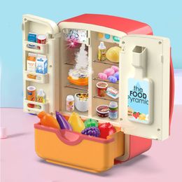 Kitchens Play Food Kids Toy Réfrigérateur Refrigérateur Accessoires avec distributeur de glace Appareil de jeu pour la cuisine Set Toys Gift 221123