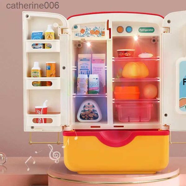 Les cuisines jouent à la nourriture enfants jouet réfrigérateur accessoires de réfrigérateur avec distributeur de glace jeu de rôle pour enfants cuisine coupe nourriture jouets pour filles garçons L231026
