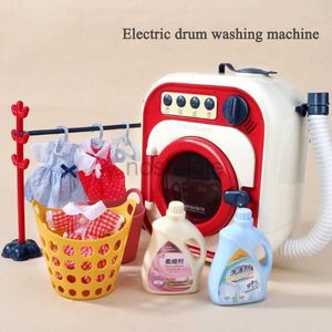 Kitchens Play Food Kids Washing Machine Toy prétend jouer House Mini Simulation Toys Electric Toys tourne