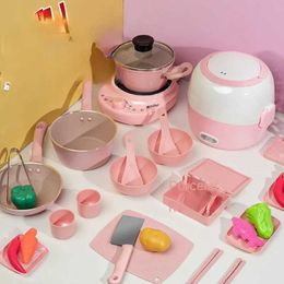 Kitchens Play Food Kitchens Play Food Girl Baby puede cocinar Mini Kitchen Funny Wholes Out Real Cooked Toy Juguete de cumpleaños Juguetes WX5.28