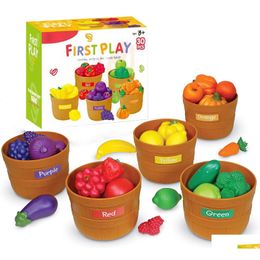 Cocinas Jugar Comida Aprendizaje Reces Farmer Toys Market Color Clasificación Set 30 piezas Pretender Playtoy Vegetal para niños pequeños Drop Deliv DH5Ti