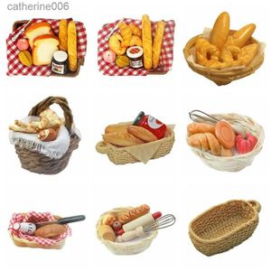 Cuisines Jouer à la nourriture Mini nourriture pour poupée 1 6/1 12 maison de poupée Miniature panier à pain Simulation modèle de nourriture jouets maison de poupée décor échelle MiniaturesL231026