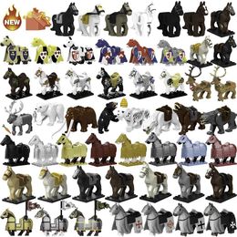 Kitchens Play Food Moc Medieval Warhorse Grey Wolf White Bear Elk Elephant Model Childrens Building Toys and Girls New Building Jury S24516