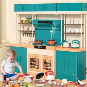 Kitchens Play Food New Enfants Simulation Kitchen Play House Toy Toy Deluxe Cooking Toys With Light Sound Effets Spray Sweet Muisse Kid