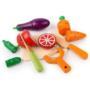 Keukens Speelvoedsel Speelvoedselspeelgoed voor kinderen 8-delig Houten Kleursortering Speelvoedselset 3-6 jaar oud Keukenvoedsel met snijplank Magneetverbindingvaiduryb