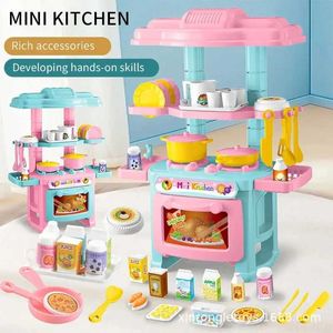 Kitchens Play Play Play House Kitchen Toy Set simulates Mini Cooking Table Logiciel Play House Toys D240525