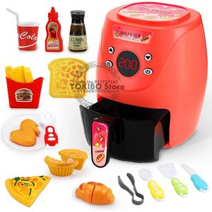 Cocinas Juego de comida Pretend Air Fryer Toys para niños con cola Pollo frito Cocina Playset Accesorio Niñas 231211