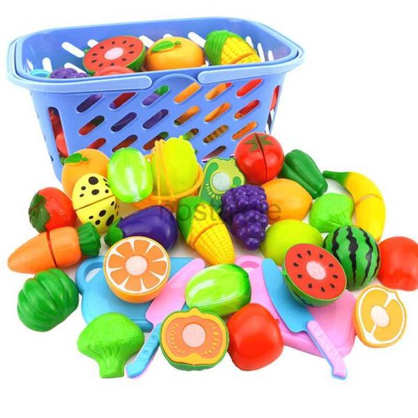 Kitchens Play Food Fewend Play Set cortando frutas verduras Juguetes de cocina para niños Juguetes Juguesa Juguete Finish Playset Kids Educational Toys 2443