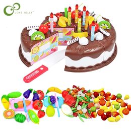 Keukens Speelvoedsel Doe alsof Set Plastic Fruit Groente Speelgoed Kinderen Mini Ktichen Kookgerei Pot Pan Kinderen Koken DIY Snijspel DDJ 231021