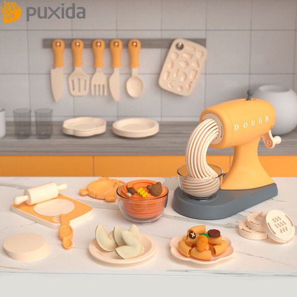 Cuisines Jouer Alimentaire PUXIDA Pâte à modeler pour enfants Pâte Couleur Pâte d'argile Crème glacée Machine à nouilles Maison Cuisine Jouets Ensemble Cadeau enfants 221123