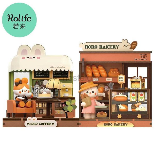 Kitchens Play Food RoboTime Rolife Roro Play Play Miniture House Kit 3d Plastic Puzzle Miniature House With Furniture Doll House Kits Toy 2443