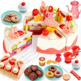 Cuisines Jouer Simulation alimentaire DIY Gâteau d'anniversaire Modèle Musique Cuisine Faire semblant de couper des fruits pour les enfants en bas âge Cadeau Enfants Jouet éducatif 230830