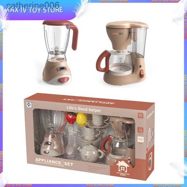 Cocinas Juego Simulación de alimentos Cocina eléctrica Juguetes Electrodomésticos Tostadora emergente Horno de microondas Lavadora Secadora Mezclador Juego de licuadora Cafetera para niños L231026