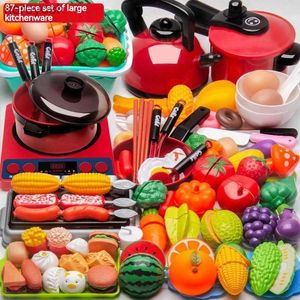 Keukens Speelvoedsel Simulatie Fantasiespel Keuken Speelgoed Kookgerei Set Koken Voedsel Fruit Groente Speelhuis Puzzel Speelgoed Voor Meisjes KinderenL231104