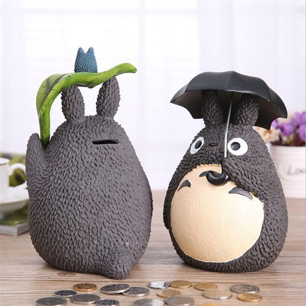 Cocinas jugar comida Totoro hucha resina Totoro figuritas estilo japonés moneda caja de dinero niño regalo de Pascua 230626