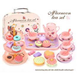 Cuisines Play Food Toy Service à thé pour Little GirlsTea Party Toys Enfants Filles Pretend Snack ToyToddler Afternoon Sets 230617