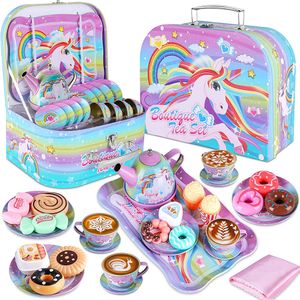 Cuisines jouer à la nourriture jouet ensemble de thé pour les petites filles princesse fête enfant après-midi y compris cuisine semblant jouets cadeau d'anniversaire enfants 230925