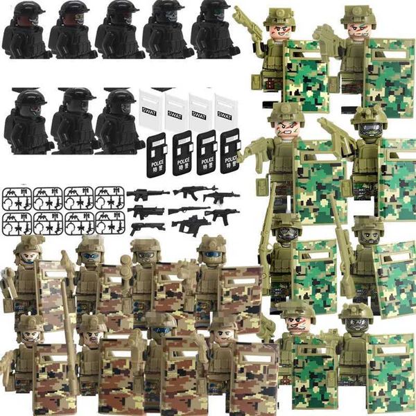 Cocinas Juega Food Urban Military Ghost Forzas especiales Bloque de construcción de la Segunda Guerra Mundial Soldado especial Soldado de Infantería Digital Infantería Arma de ladrillo Boy S24516