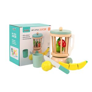 Keukens Speelvoedsel Houten blender voor kinderen met keukensimulatie en smoothieset Rol kleurwaarneming speelgoed 230830