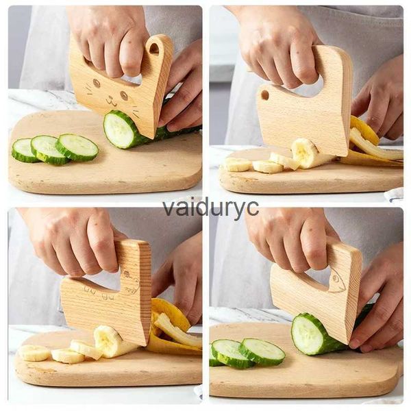 Cocinas Juego de comida Cuchillo de madera para niños Juguetes de cocina Cuchillos de simulación Cortar frutas y verduras Cocina para niños Juguete para juego de imitación Montessori Educationvaiduryc