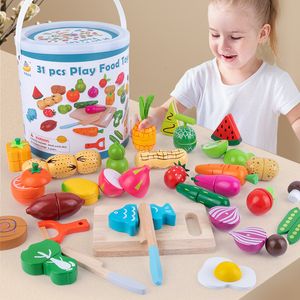 Cuisines Jouer Nourriture En Bois Simulation Oeuf Cuisine Série Couper Fruits Et Légumes Dessert Maison Éducative Pour Enfants Montessori Jouets 230925