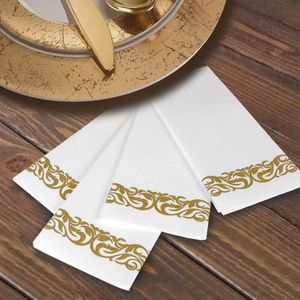 Keukengerei 50 stuks wegwerp servetten papier bruiloft decoratieve materialen kunst met ontwerpen serveren hoogwaardige mes vork lepel weefsel