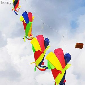 Kite Accessoires 1.2/2.4M Rainbow Kite Luchtpijp Roterende Staarthanger Spiraal Staart 3D Luchtpijp Roterende Staartband Cometa Gigante Kite voor KidsL231118