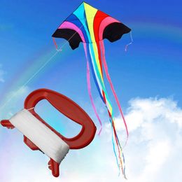 Kite Accessoires 100 m Buitensporten Vliegende Lijn dunne draad met D Vorm Winder Board Tool Kit Voor Kinderen Kids Stunt groothandel 230605