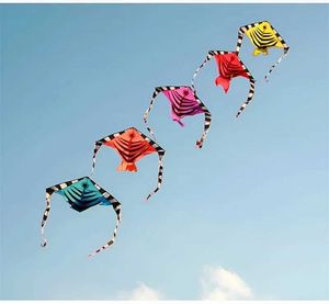 Accessoires de cerf-volant 10pcs Fish Kite Factory Wholesale Outdoor Flying Toy Kites for Adults Kids Kite Line Nylon Kite Reel Nouveaux jouets 4HB2