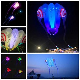 Kite Accessoires gratis verzending 10m² led trilobiet vlieger staarten zachte vliegeren nacht met oplader led kite licht hand gameL231118