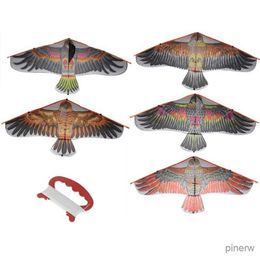Kite Accessories Cerf-volant d'aigle plat de 1M avec ligne de cerf-volant de 50 mètres, cerf-volant d'oiseau volant pour enfants, jouets d'extérieur pour enfants, cadeau en tissu de jardin