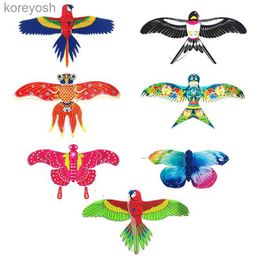 Kite Accessoires 1Set Kinderen Vlieger Cartoon Vlinder Papegaai Zwaluwen Eagle Thema Vlieger Met Handvat Kinderen Kids Flying Kite outdoor Speelgoed GeschenkenL231118