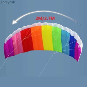 Kite Accessories 2/2,7 m haute qualité double ligne Parafoil Parachute Sports plage cerf-volant doux Parafoil surf cerf-volant grande plage en plein air volant KiteL231118