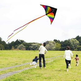 Accessoires de cerf-volant 2x3m queue grande cerf-volant triangulaire pour un vol facile.Big Kite Toy avec planche à fil électrique Kite volant coloré pour WX5.2182 amélioré