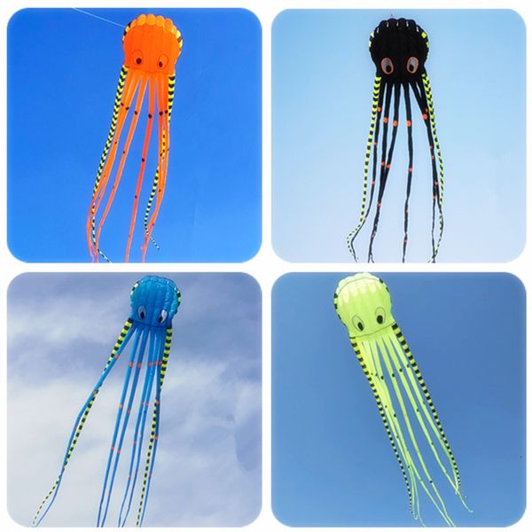 Accesorios para cometas 3D 8m Cometa de pulpo a rayas Software de animales grandes Cometa inflable Cometa para adultos Deportes al aire libre Herramienta de vuelo Alta calidad Antidesgarro 230625