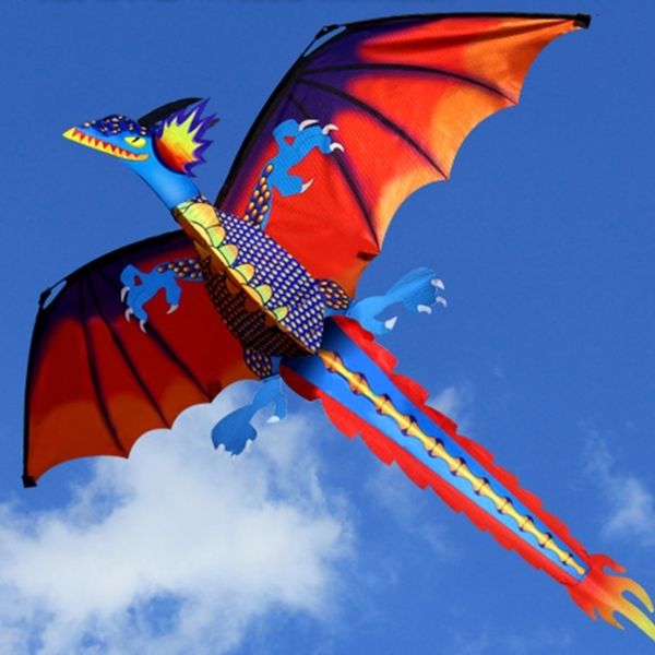 Accessoires de cerf-volant Dragon 3D avec des cerfs-volants de queue pour adulte volant en plein air 100 m ligne 230719