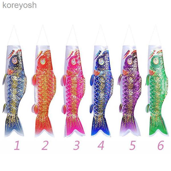 Accesorios para cometas 40/50/70 cm Carpa japonesa Manga de viento Streamer Bandera de pez Cometa Peces de dibujos animados Manga de viento colorida Carpa Calcetín de viento Bandera Koinobori GiftL231118