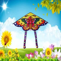 Kite Accessories 90*50 cm cerf-volant cascadeur en Nylon arc-en-ciel cerf-volant papillon extérieur pliable barre de contrôle de cerf-volant pour enfants et ligne couleur aléatoire jouet d'extérieur