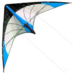 Kite Accessoires Arrive 48 Inch Blauwe Professionele Dual Line Stunt Kite Met Handvat En Lijn Goede Vliegende Factory Outlet 230706